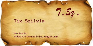 Tix Szilvia névjegykártya